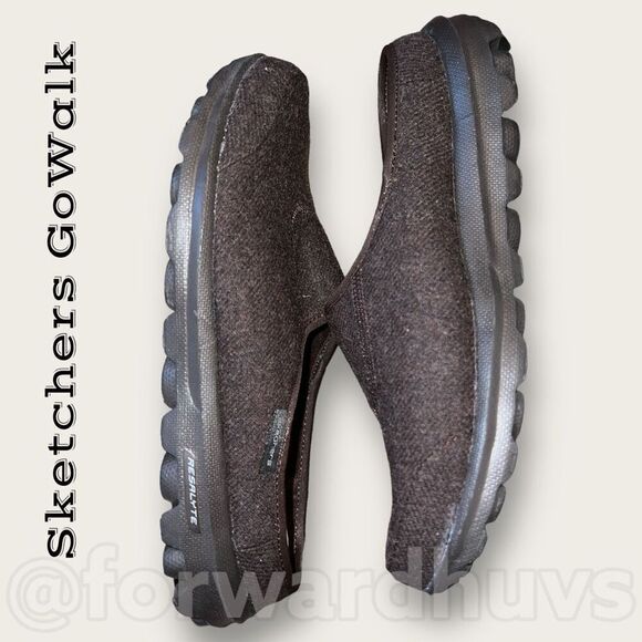 Sketchers GoWalk Chocolate Brown Foam Fit Low Back Shoes Size 8 - Picture 4 of 11